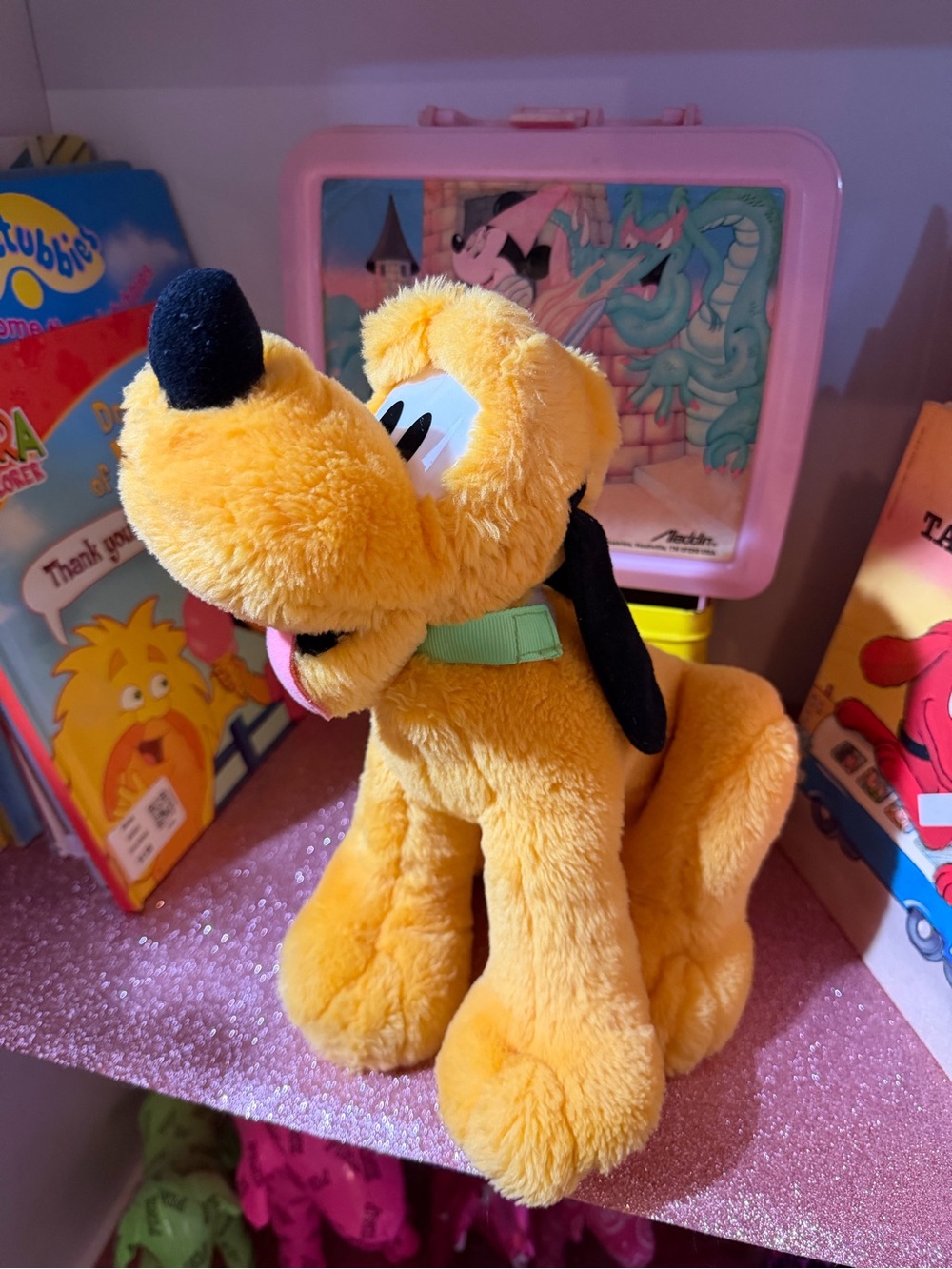 Vintage Disney Pluto Plush Dog Mattel Arco Toys 90s Yellow Puppy Stuffed Animal